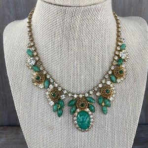 Vintage Juliana Faux Jade Goldtone Filigree Balls Necklace